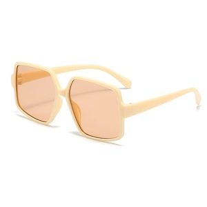 Neutral Beige Square Sunglasses - Fashion Women's Shades